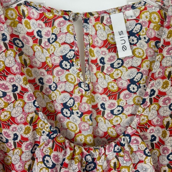 Anthropologie Sine Silk Ruffle Front Sleeveless Blouse Size 2 - Picture 4 of 9